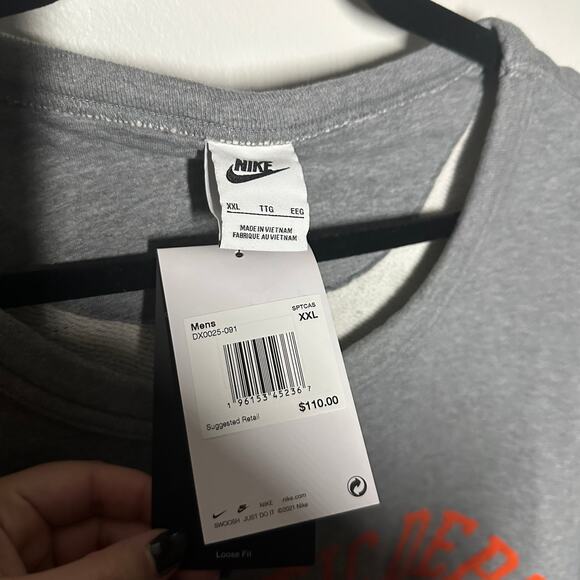 Nike Sportswear Trend Fleece Gray Athletic Pullover Crewneck NWT Size XXL Men's - Picture 5 of 16